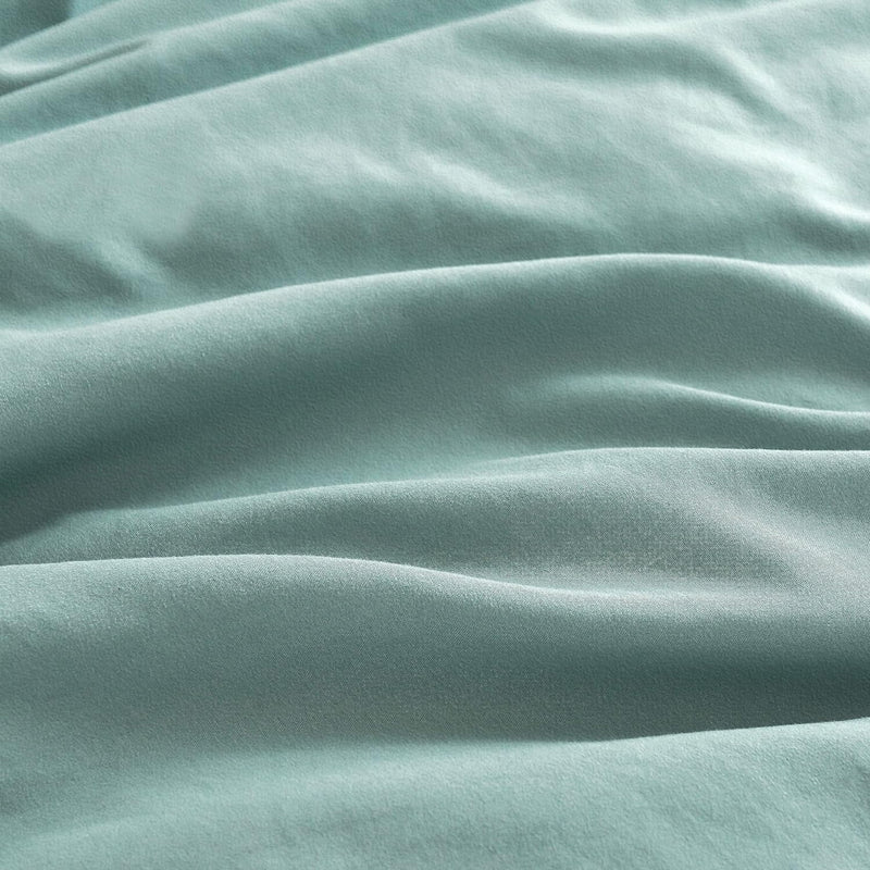 Vintage Washed Microfibre Quilt Cover Set (3Pcs) - Seafoam - Double Size