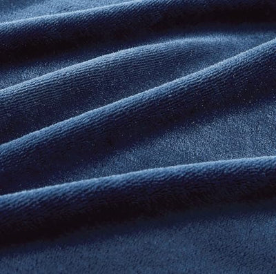 2-in-1 Teddy Sherpa Quilt Cover Set (Navy Blue, Double)