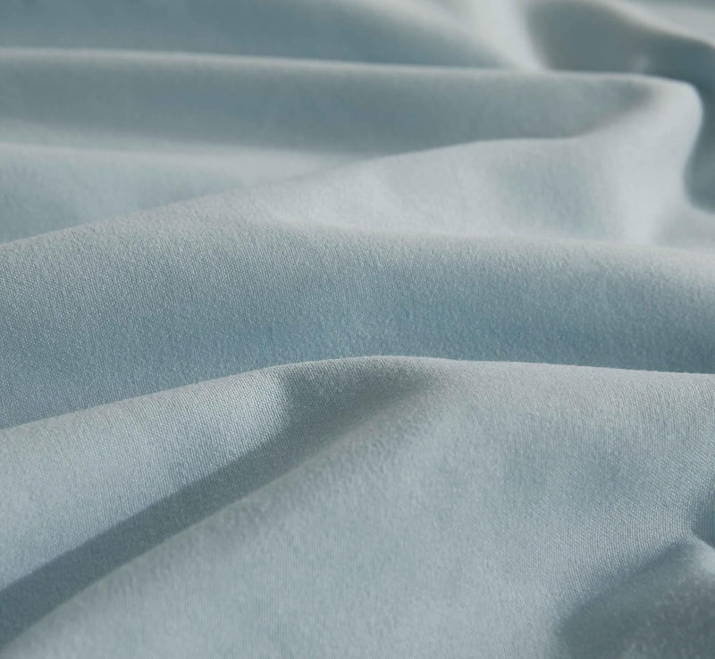 Vintage Washed Microfibre Sheet Set (Blue, Double)