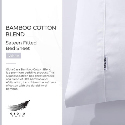 Bamboo Cotton Blend All Season Bedding Set - White - Queen Size