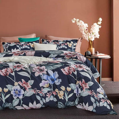 Botanical Microfibre Quilt Cover Set (3Pcs) - Susan - Queen Size