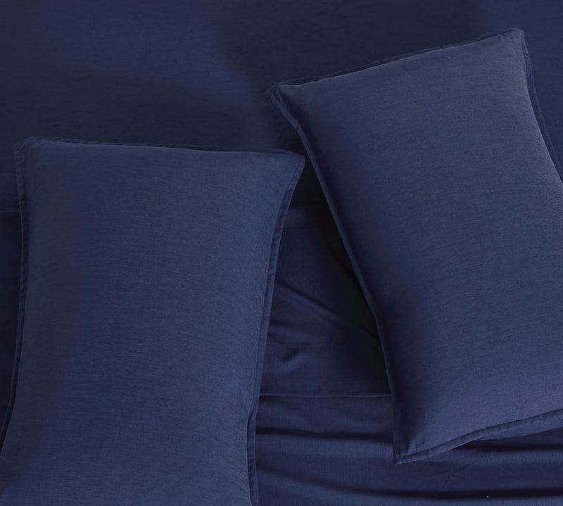 Bamboo Microfibre Quilt Cover Set - Navy - King