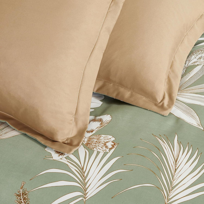 Print Microfibre Quilt Cover Set - Ultra Soft with Zipper Closure (Laura, King Size)