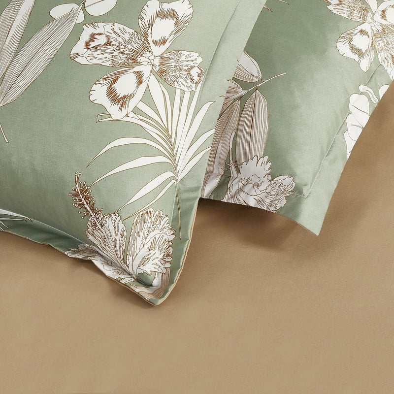 Print Microfibre Quilt Cover Set - Ultra Soft with Zipper Closure (Laura, King Size)