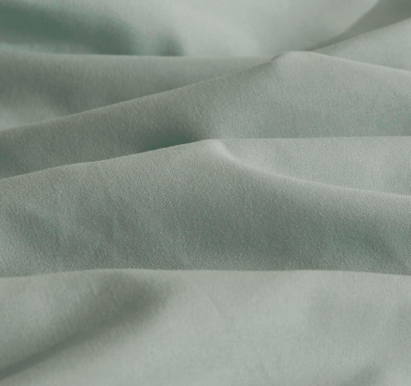 Vintage Washed Microfibre Quilt Cover Set (Sage, King)