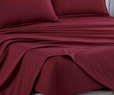 Vintage Washed Microfibre Sheet Set (Burgundy, King)