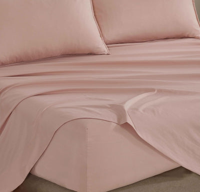 Vintage Washed Microfibre Sheet Set (Pink, King)