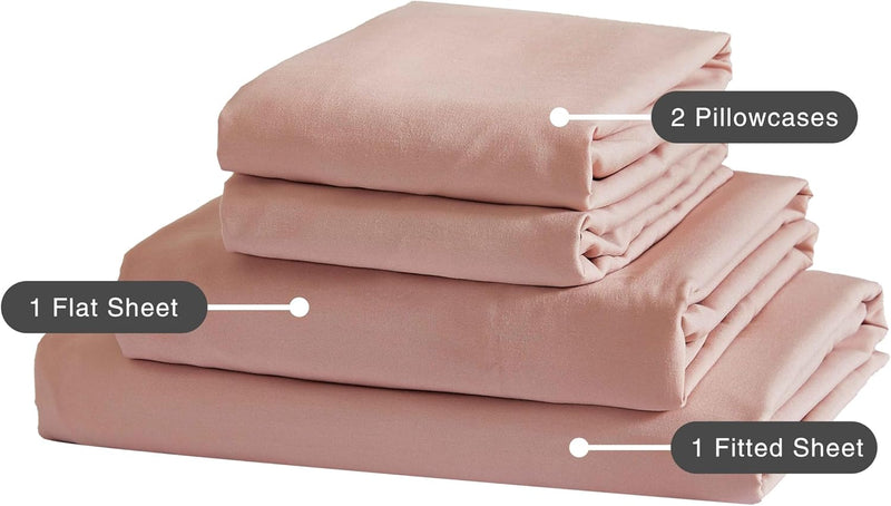 Vintage Washed Microfibre Sheet Set (Pink, King)