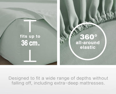 Vintage Washed Microfibre Sheet Set (Sage, King)