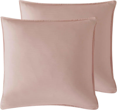 Twin Pack Vintage Washed Microfibre European Pillowcase (Pink, Square)