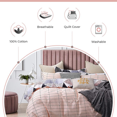 Gioia Casa 100% Cotton Annie Reversible Printed Quilt Cover Set - Super King Size