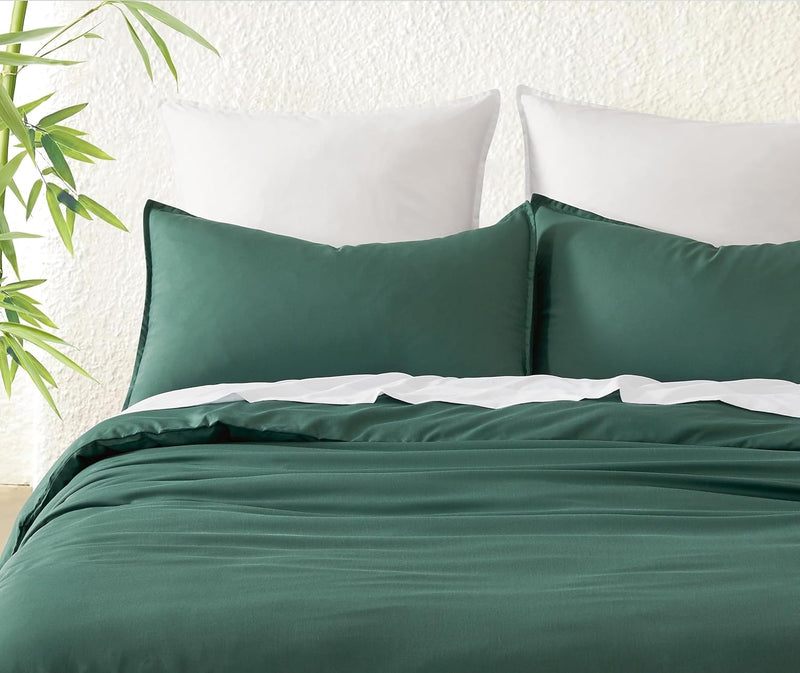 Bamboo Microfibre Quilt Cover Set - Green - Super King