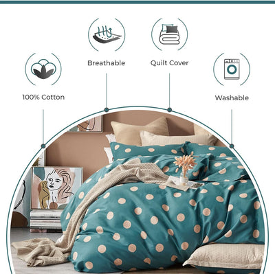 Gioia Casa 100% Cotton Hugo Reversible Printed Quilt Cover Set - Super King Size