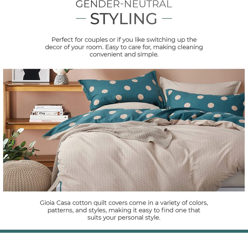Gioia Casa 100% Cotton Hugo Reversible Printed Quilt Cover Set - Super King Size