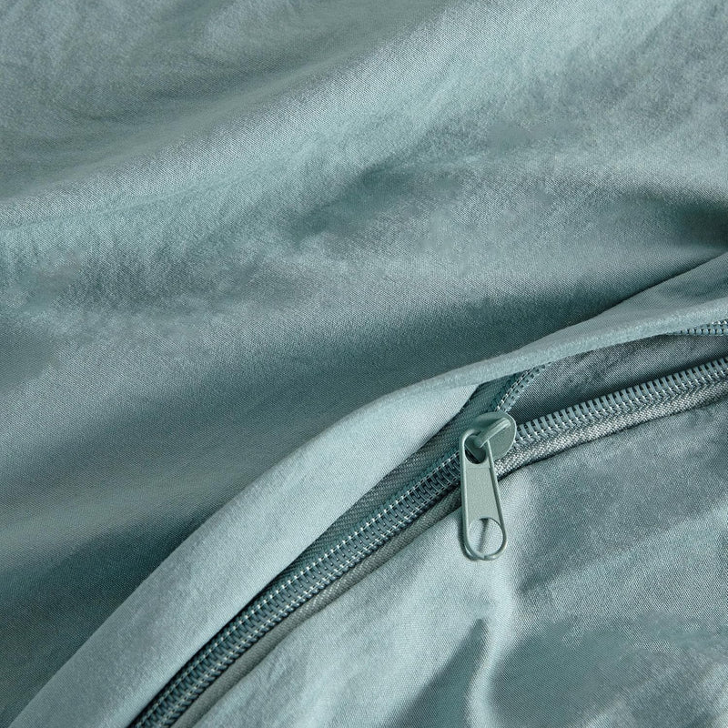 Vintage Washed Microfibre Quilt Cover Set (3Pcs) - Seafoam - Super King Size