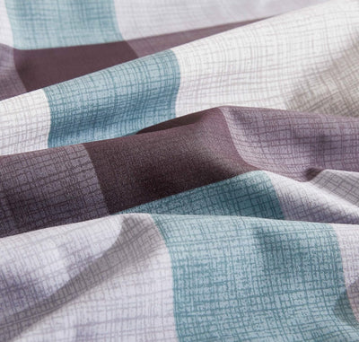 Print Microfibre Quilt Cover Set - Ultra Soft with Zipper Closure (Stanley, Super King Size)