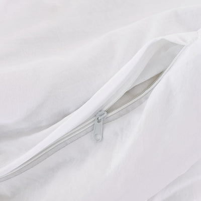 Vintage Washed Microfibre Quilt Cover Set (3Pcs) - White - Super King Size