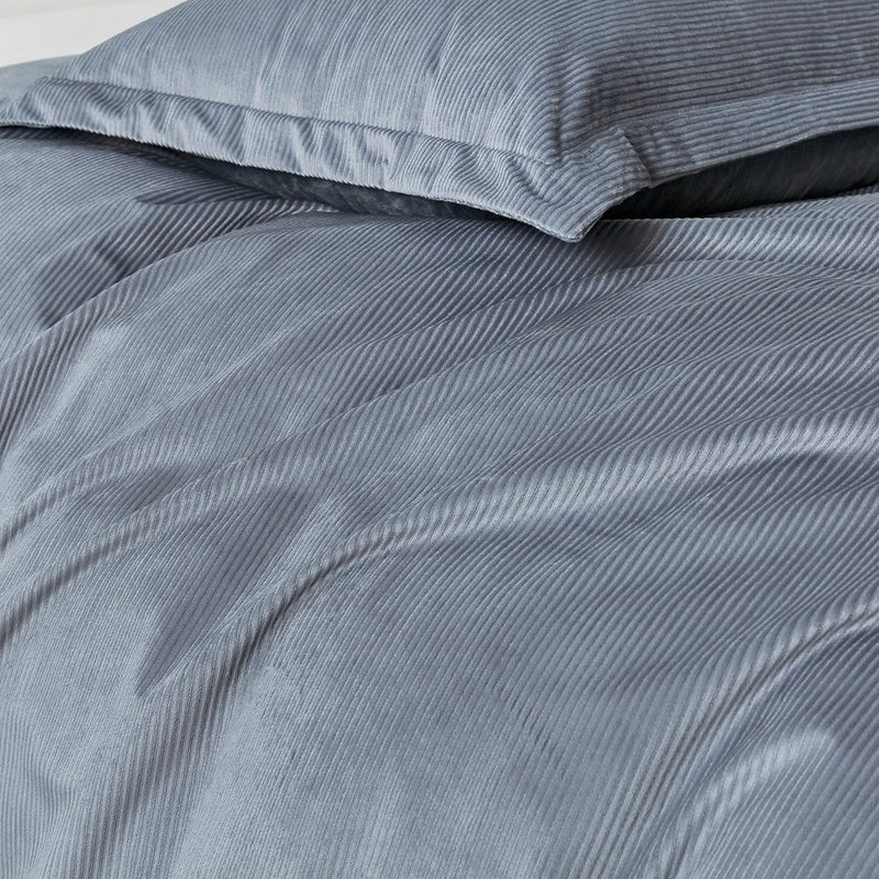 Set of 2 Super Soft Corduroy Velvet Standard Pillowcase - Steel