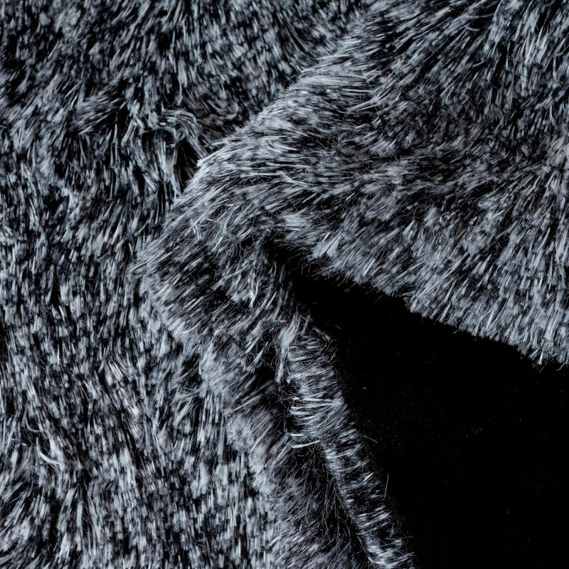 Double Sided Faux Fur Shaggy Throw Blanket - Charcoal