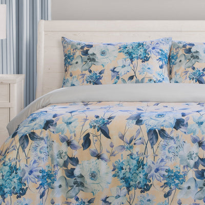 Peach Blossom PRINTED MICROFIBRE QUILT COVER SET - KING