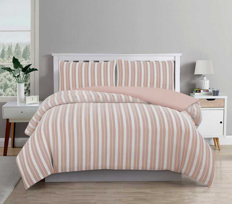 Cove TEXTURED ROSE DUST QUILT COVER SET - QUEEN