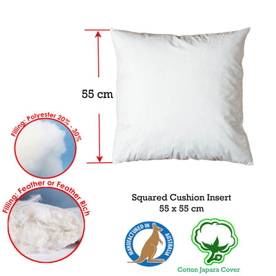 Duck Feather Rich Fill Cushion Inserter Square 55 x 55cm