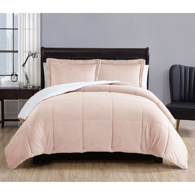 3 Piece Micro Mink Comforter Set Apricot King