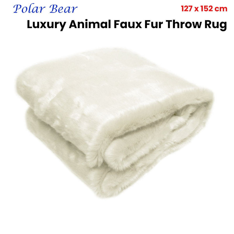 Radisson Polar Bear Luxury Animal Faux Fur Throw Rug 127 x 152 cm