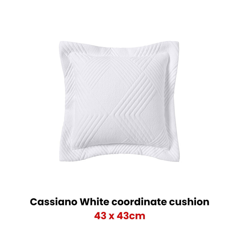 Bianca Cassiano White Square Filled Cushion 43 x 43cm