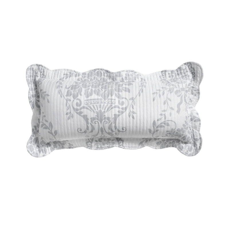 Bianca Florence Grey Oblong Cushion