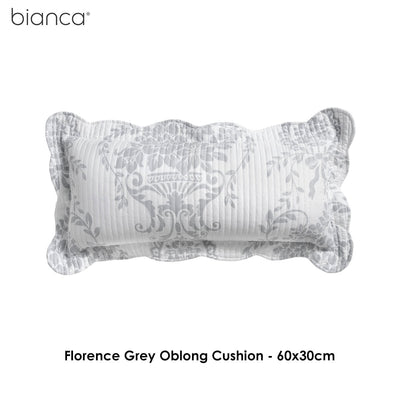 Bianca Florence Grey Oblong Cushion