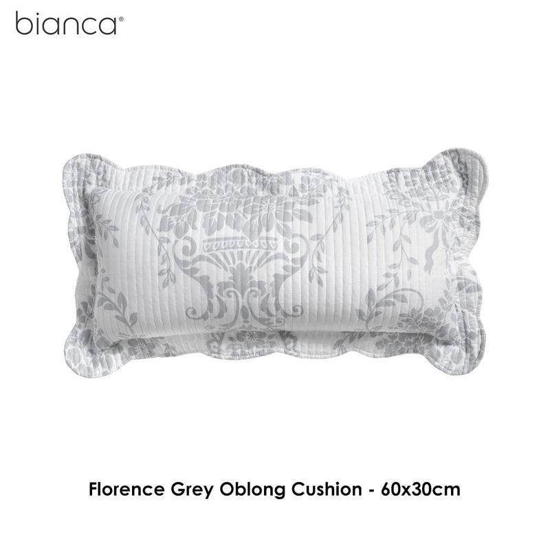 Bianca Florence Grey Oblong Cushion