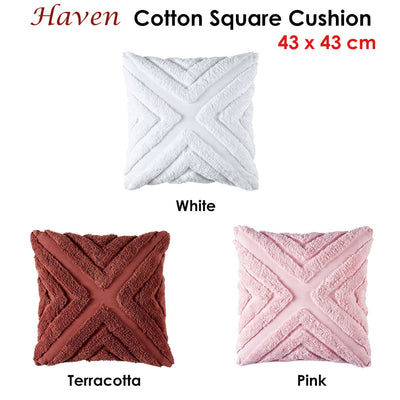 Bianca Haven Terracotta Cotton Chenille Square Cushion