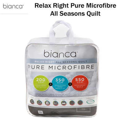 Bianca Pure Microfibre All Seasons Quilt Single