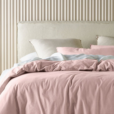 Bianca Acacia Blush Vintage Washed Cotton Quilt Cover Set King