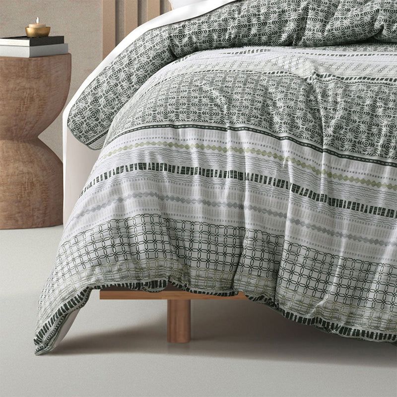 Bianca Drake Green Cotton Sateen Quilt Cover Set King