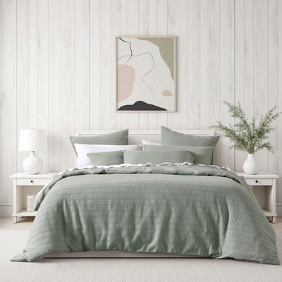 Bianca Kahlani Sage Waffle Quilt Cover Set Single