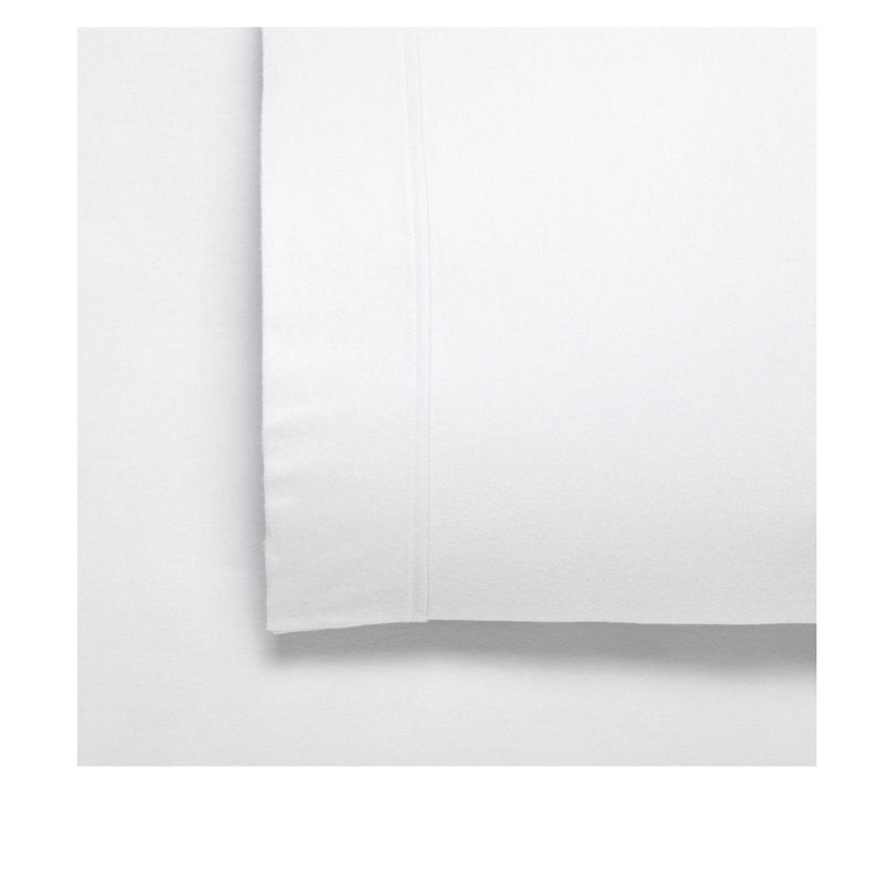 Bianca Fletcher Flannelette Cotton Sheet Set White King Single