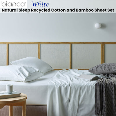 Bianca Natural Sleep Recycled Cotton and Bamboo Sheet Set White King