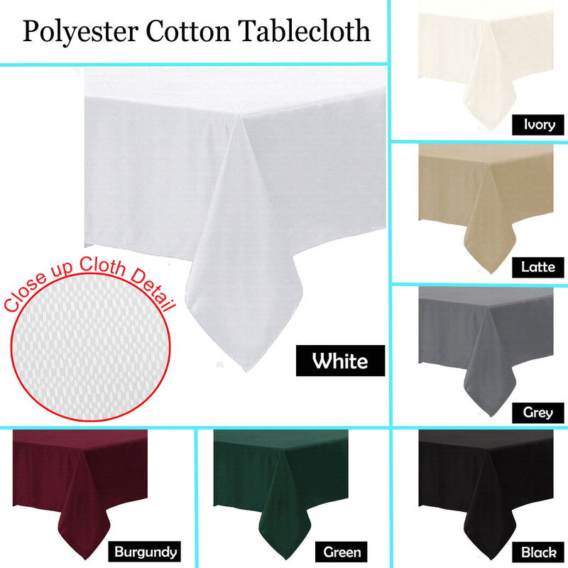 Polyester Cotton Tablecloth Ivory 160 x 270 cm