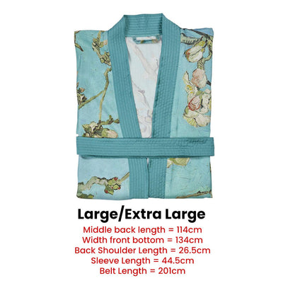 Bedding House Van Gogh Almond Blossom Blue Kimono Bath Robe Large/Extra Large