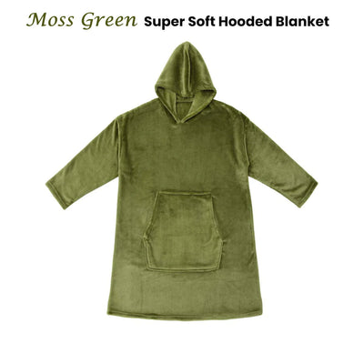 Accessorize Moss Green Super Soft Hooded Blanket Extra Large