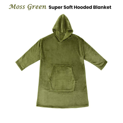 Accessorize Moss Green Super Soft Hooded Blanket Small/Medium