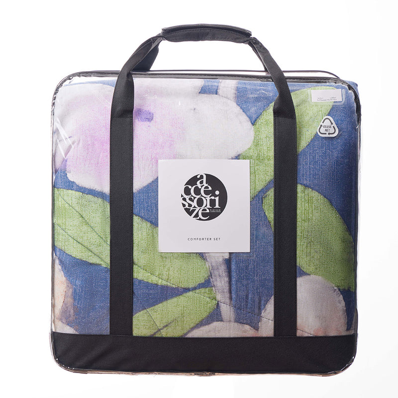 Accessorize Bella Blue Floral 3 Piece Comforter Set King