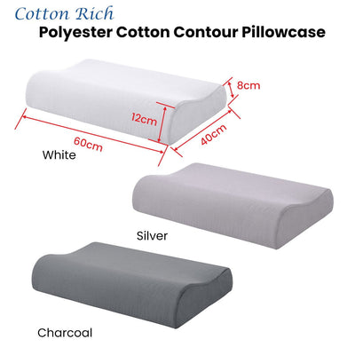 Accessorize White Cotton Rich Contour Pillowcase 40x60x12cm