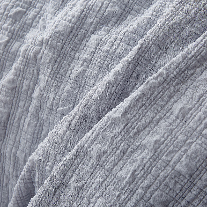 Accessorize Augusta Grey Ruched Quilt Cover Set Double