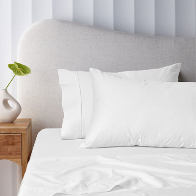 Accessorize 400TC White Bamboo Cotton Sheet Set 40cm Wall King