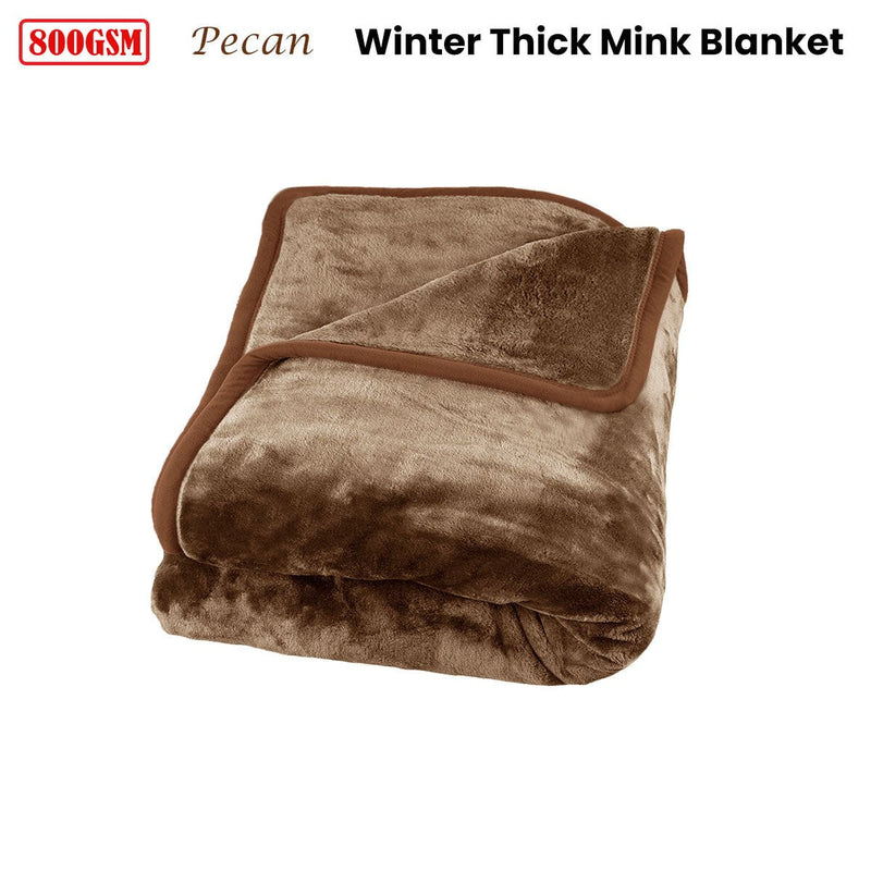 J Elliot Home 800GSM Luxury Winter Thick Mink Blanket Pecan Queen