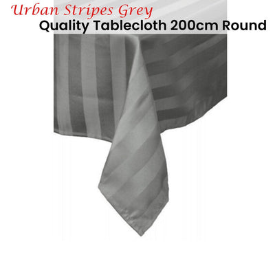 Quality Urban Grey Tablecloth 200 cm Round