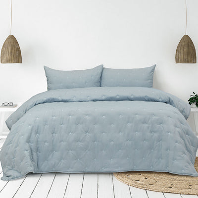 Ardor Saladin Chambray 3 Pcs Embroidered Comforter Set Queen/King